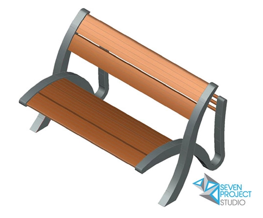 panchina per arredo urbano dal design elegante - progetto seven project