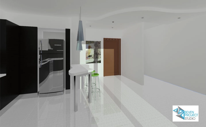 entrata della zona living progettata dallo studio seven project