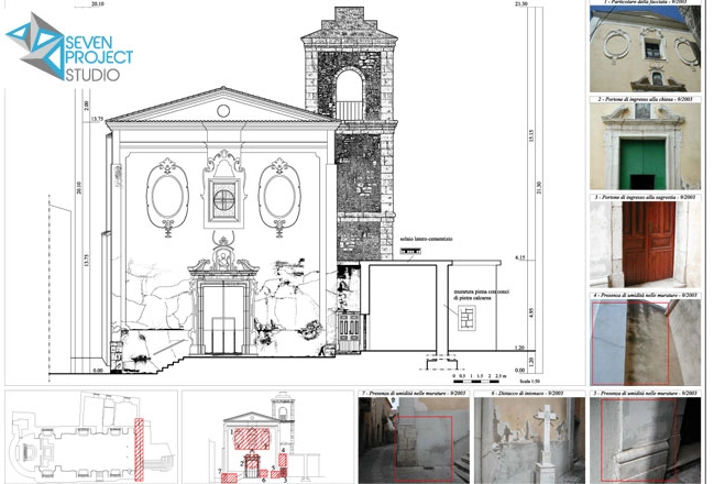 dettaglio del progetto di restauro di una chiesa in provincia di avellino seven project