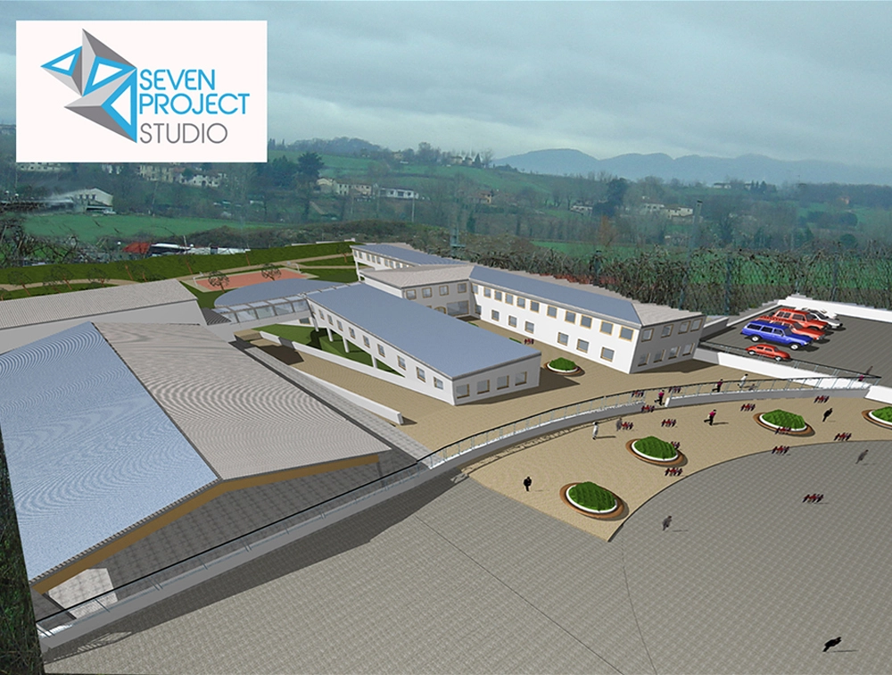 assonometria progetto scuola vicchio - seven project studio