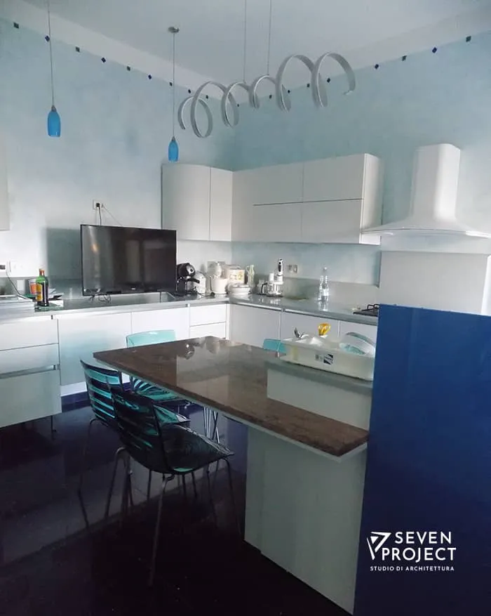 progetto cucina su misura del seven project studio dell'architetto nicola vignapiano