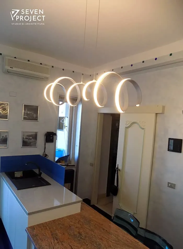 Lampadario per cucina dal design a spirale-seven project studio di architettura