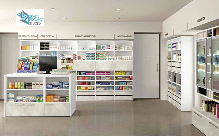 proposta progetto di interior design per farmacia