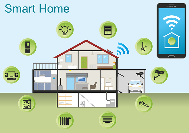 casa con impianti domotici-infografica