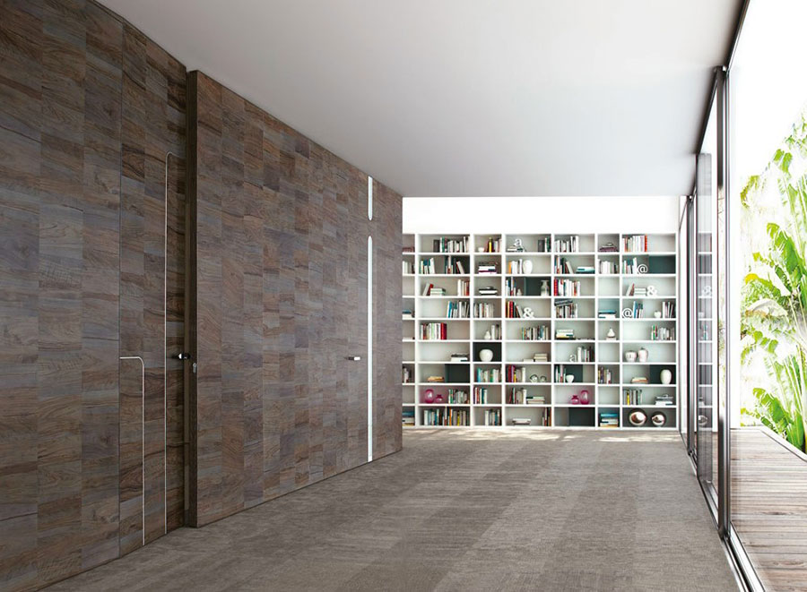 boiserie legno moderne per coordinata alla porta