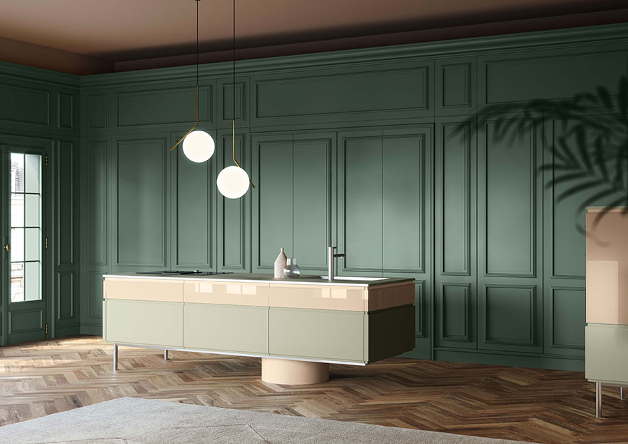 boiserie pantografata in stile classico contemporaneo