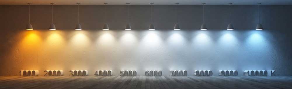 le diverse tonalità e intensità della luce led