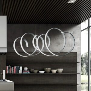 illuminazione a led per interni casa: particolare del lampadario led dal design a spirale realizzato dallo studio seven project studio