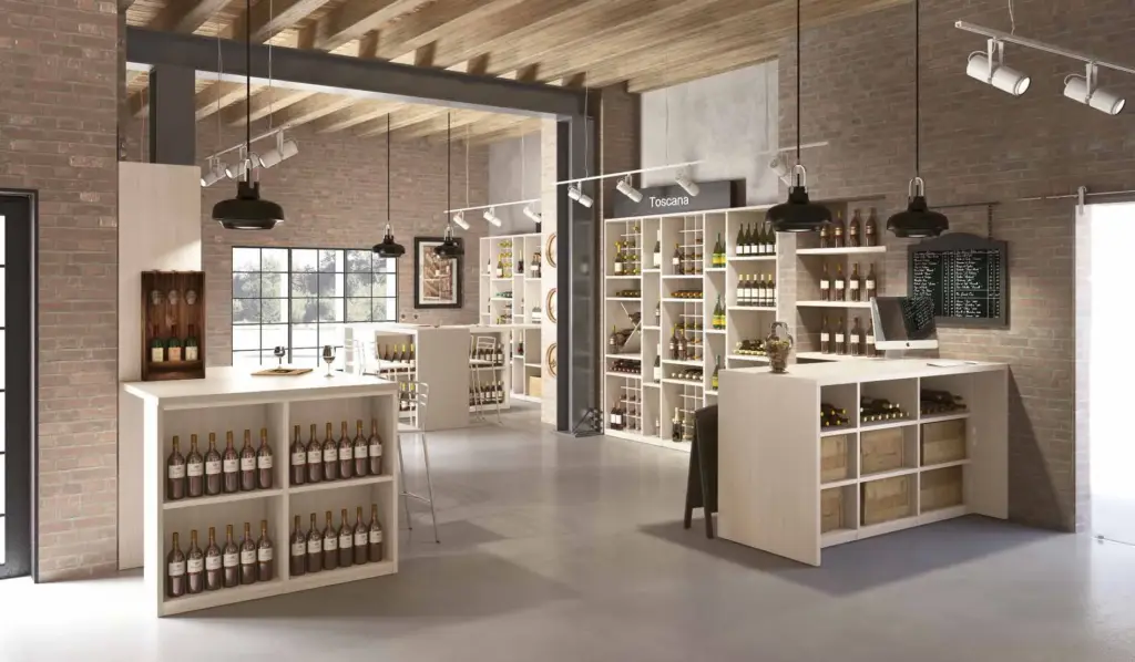 arredi ecosostenibili per enoteca