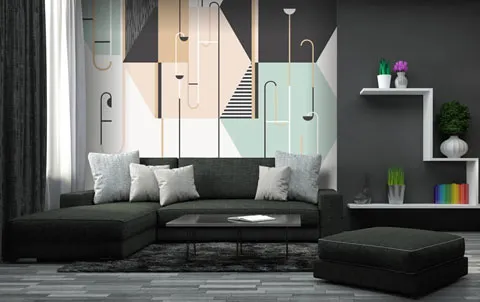 carta da parati adesiva moderna con design geometrico