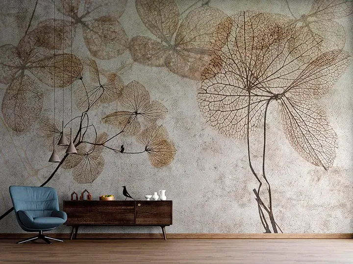 carta da parati con decorazioni floreali per una casa di tendenza nel 2023
