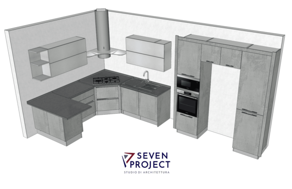 progetto del seven project studio di una cucina stile industrial